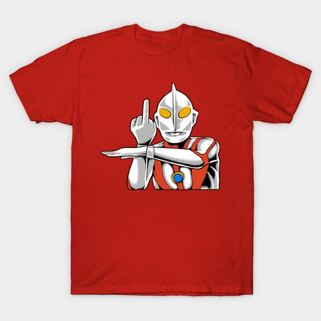 Ultraman Middle Finger T-Shirt by scallywag studio